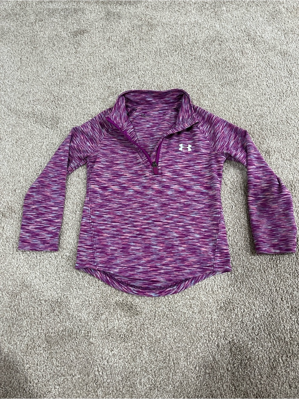 Under Armour Girls' Marbled Purple & Pink Quarter-Zip Hoodie